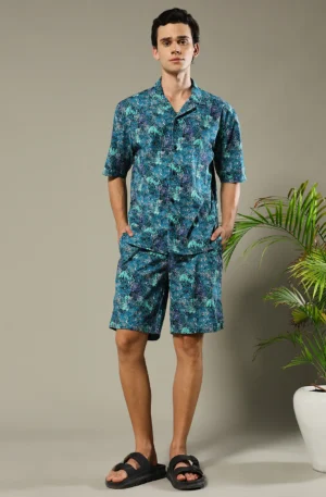 Men Premium Cotton Twill Co-ord Set – Basil Green
