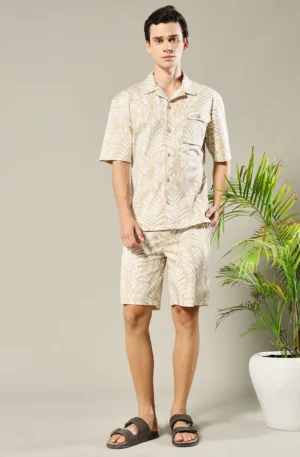 Men Premium Cotton Twill Co-ord Set – Beige